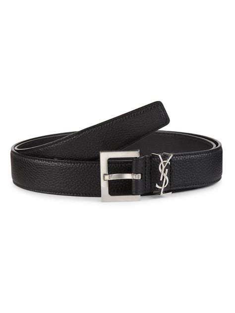 ysl mens belt|saint laurent monogram leather belt.